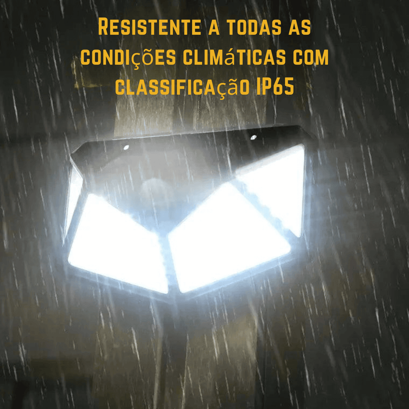 Lâmpada Solar SunPower100 com Sensor de Movimento - Iluminação 360° e Resistência à Água.