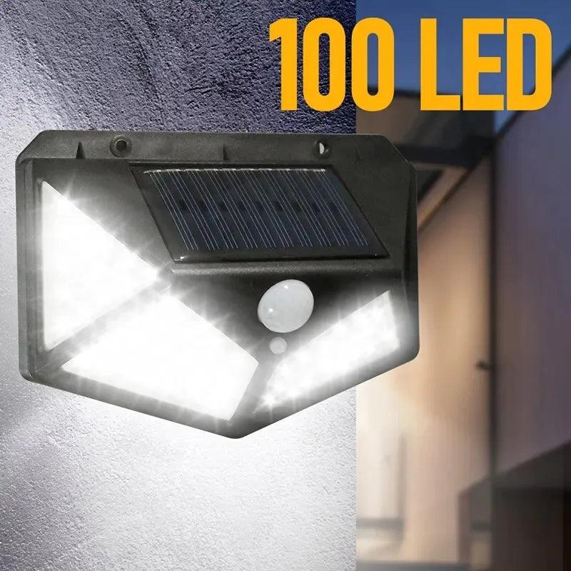 Lâmpada Solar LED com Sensor de Movimento, 4 Lados, Luminosa, Indução Humana, Impermeável, Pátio, Escadas ao ar livre, Luz, 100 - Prime Net